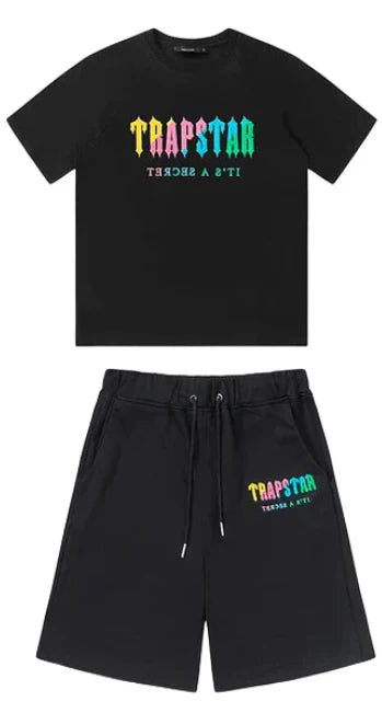 Trapstar Chenille Decoded Short Set - Grey/Black