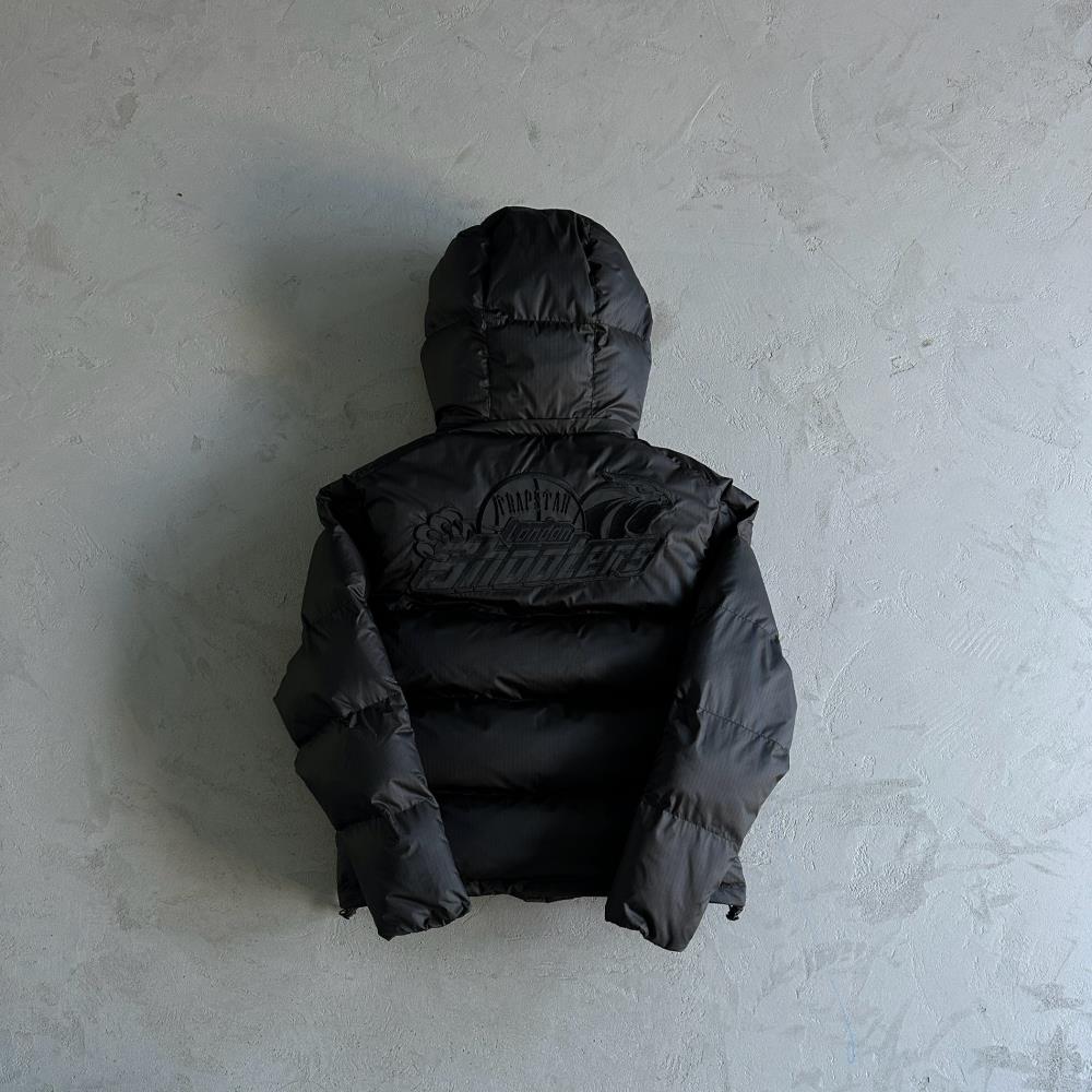 Trapstar Shooters Detachable Hooded Puffer Jacket - Black