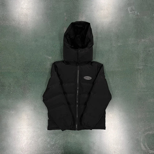Trapstar Hyperdrive Detachable Hooded Puffer Jacket - Triple Black