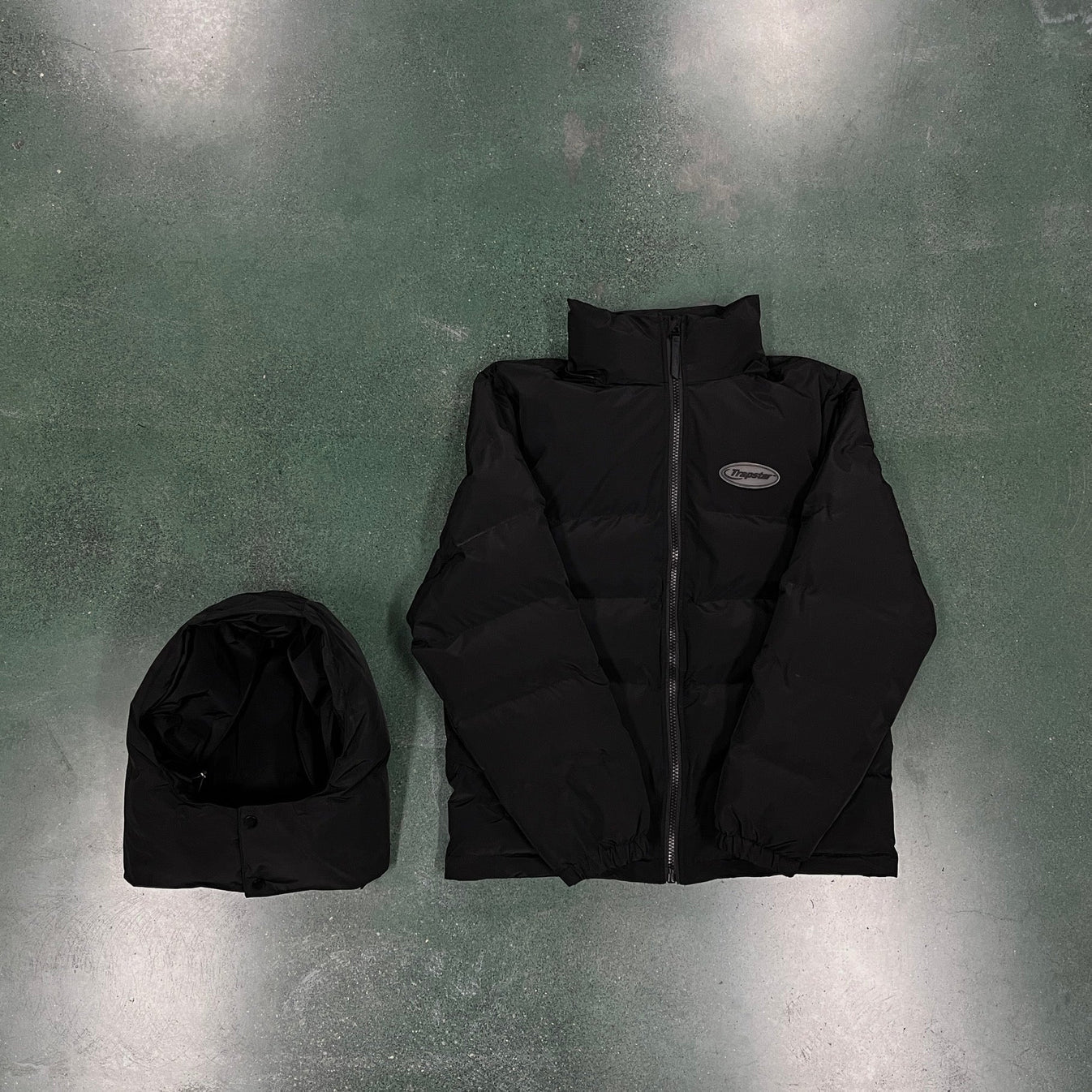 Trapstar Hyperdrive Detachable Hooded Puffer Jacket - Triple Black