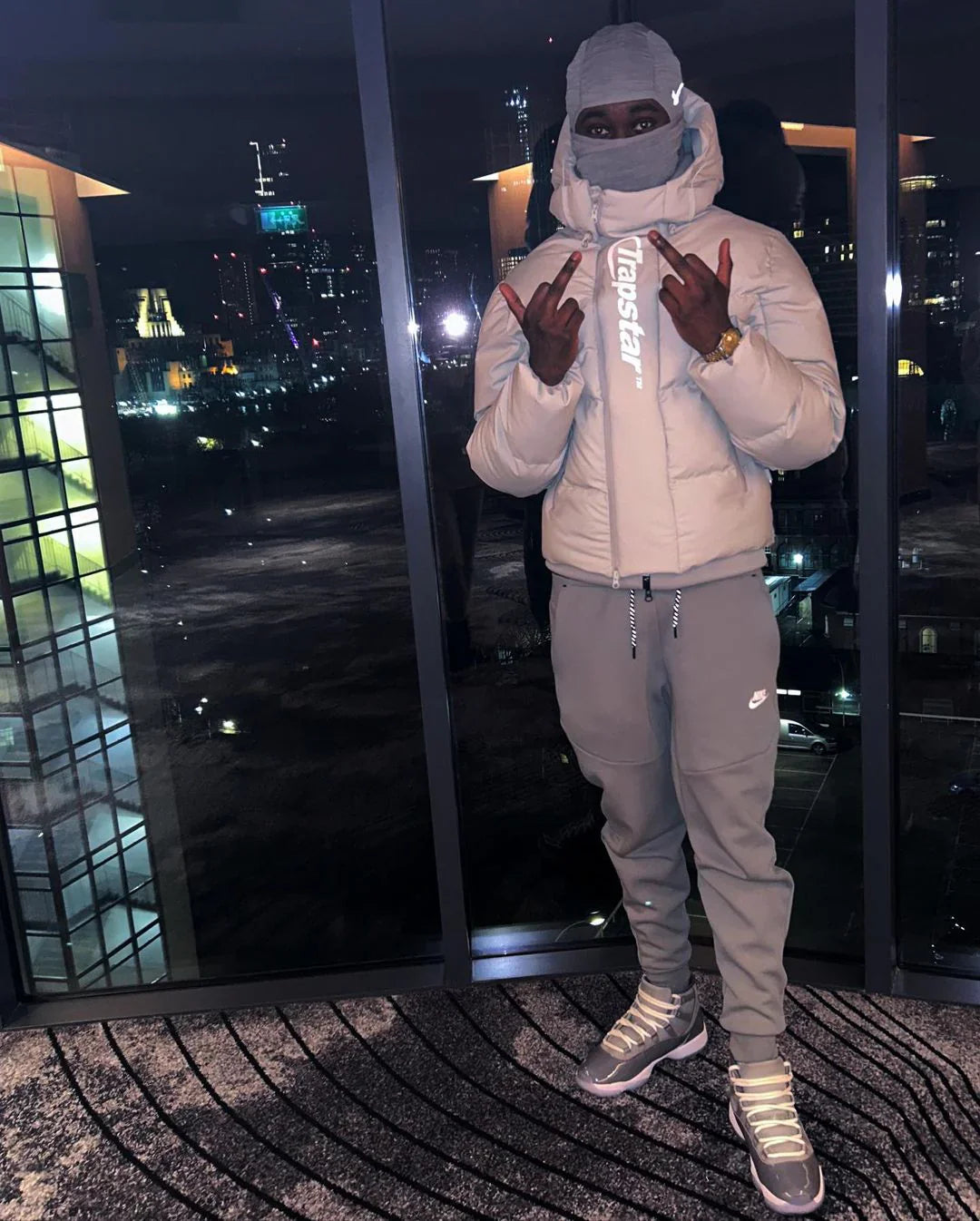 Trapstar Hyperdrive Technical Puffer Jacket - Light Grey