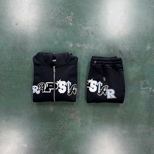Trapstar Chenille Decoded Wildcard Tracksuit - Black/Blue