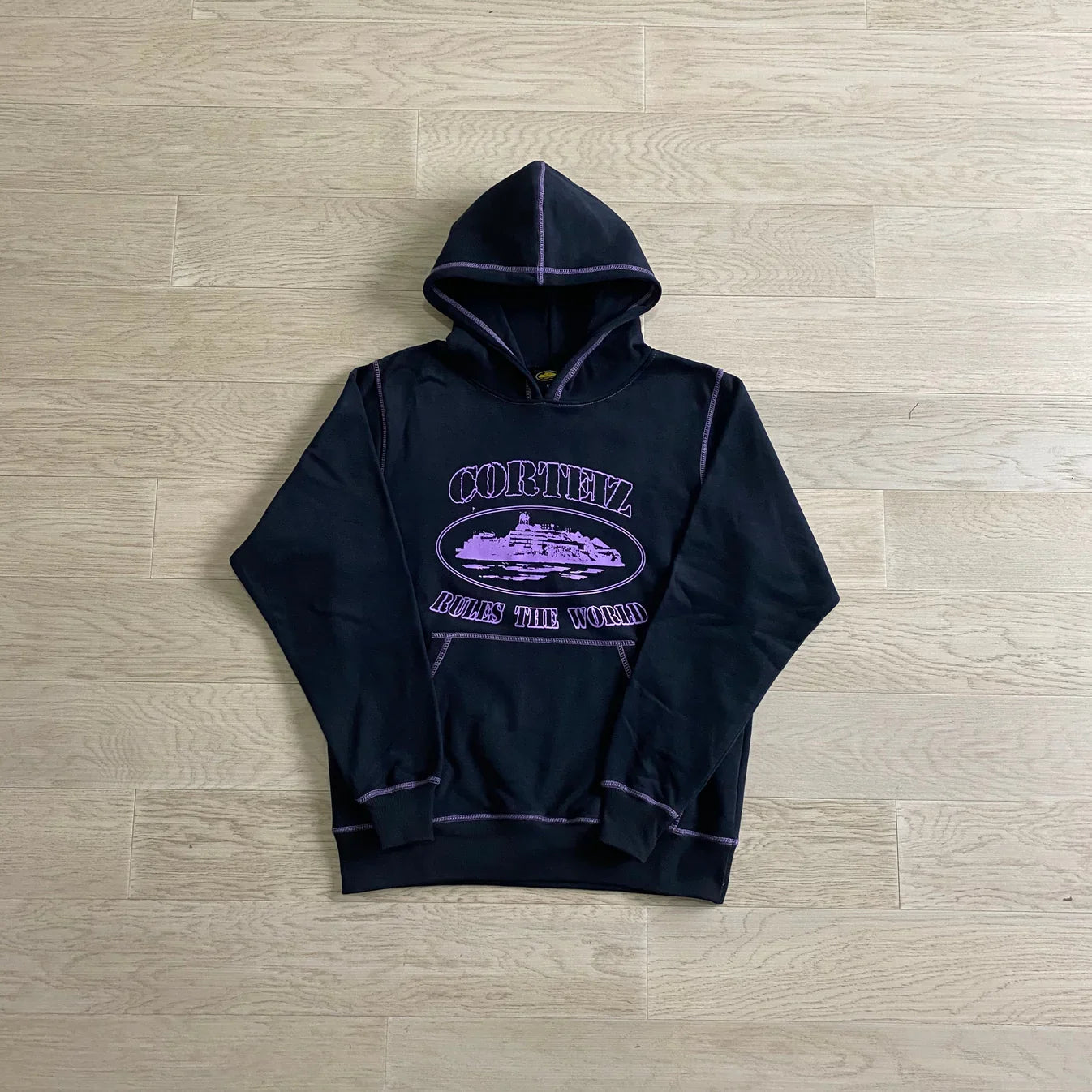 CORTEIZ Alcatraz Hoodie - Black/Purple