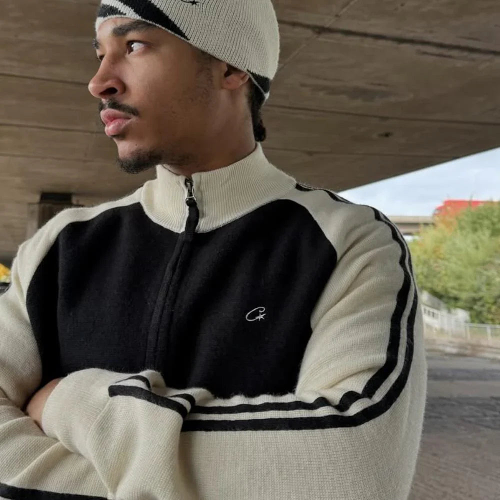 CORTEIZ Knit Zip Fleece - White/Black