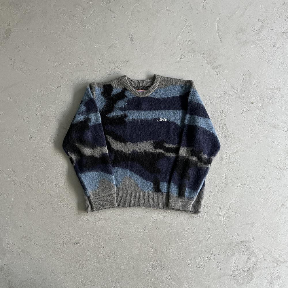 CORTEIZ More Hair Knit Sweater - Deep Ocean Camo