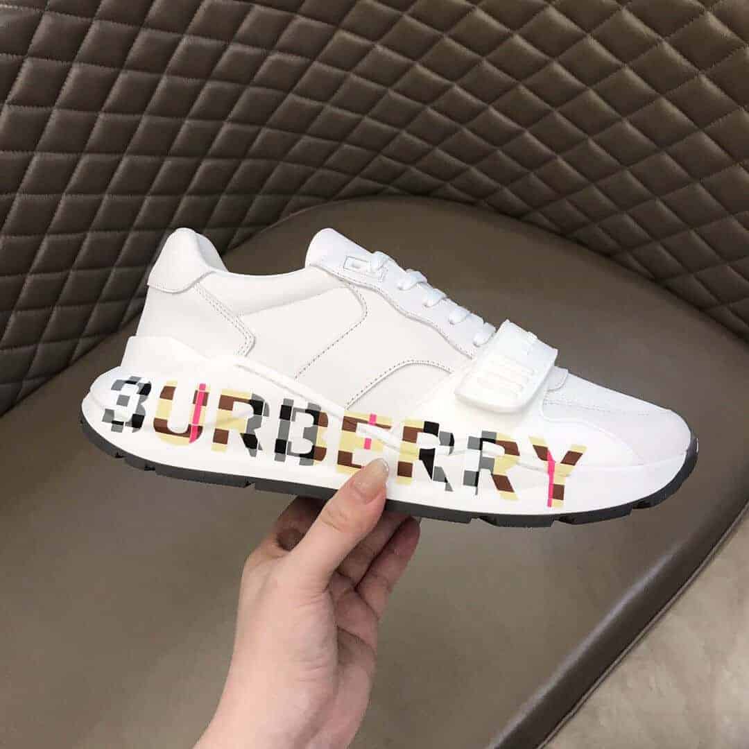 Burberry Logo Strap Sneakers - White