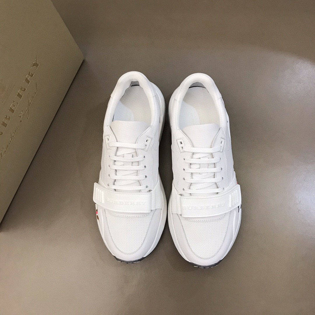 Burberry Logo Strap Sneakers - White