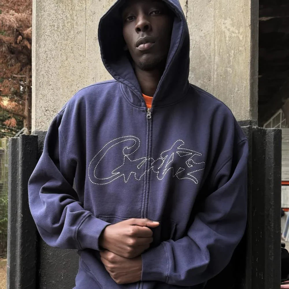 CORTEIZ Thick Stitch Allstarz Zip Set - Navy Blue