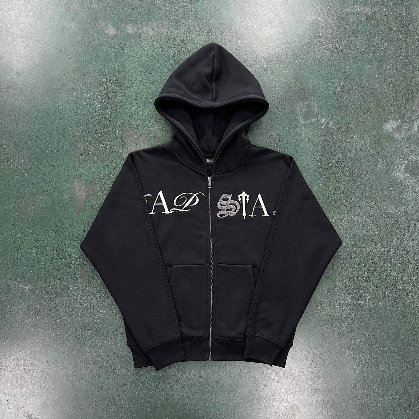 Trapstar Script Zip Through Tracksuit - Black Washed