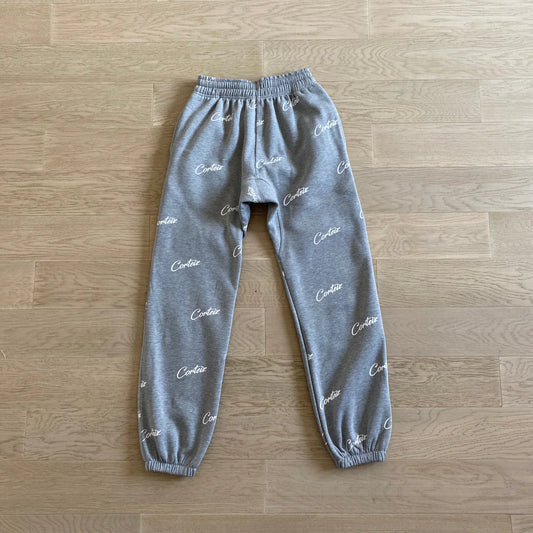 CORTEIZ All Over Print Joggers - Grey/White