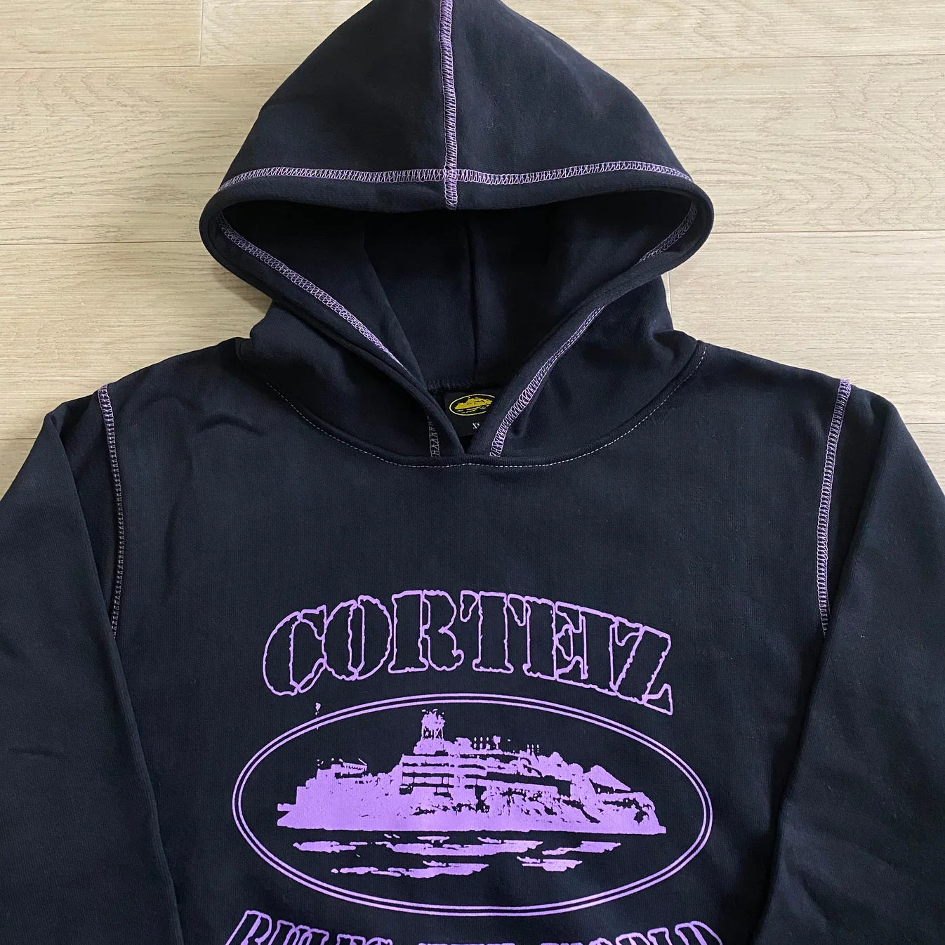 CORTEIZ Alcatraz Hoodie - Black/Purple