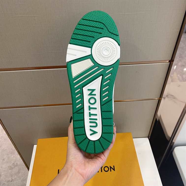LV Trainer Sneakers - White/Green