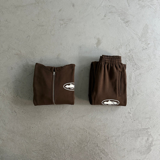CORTEIZ Island Puff Print Zip Set - Brown