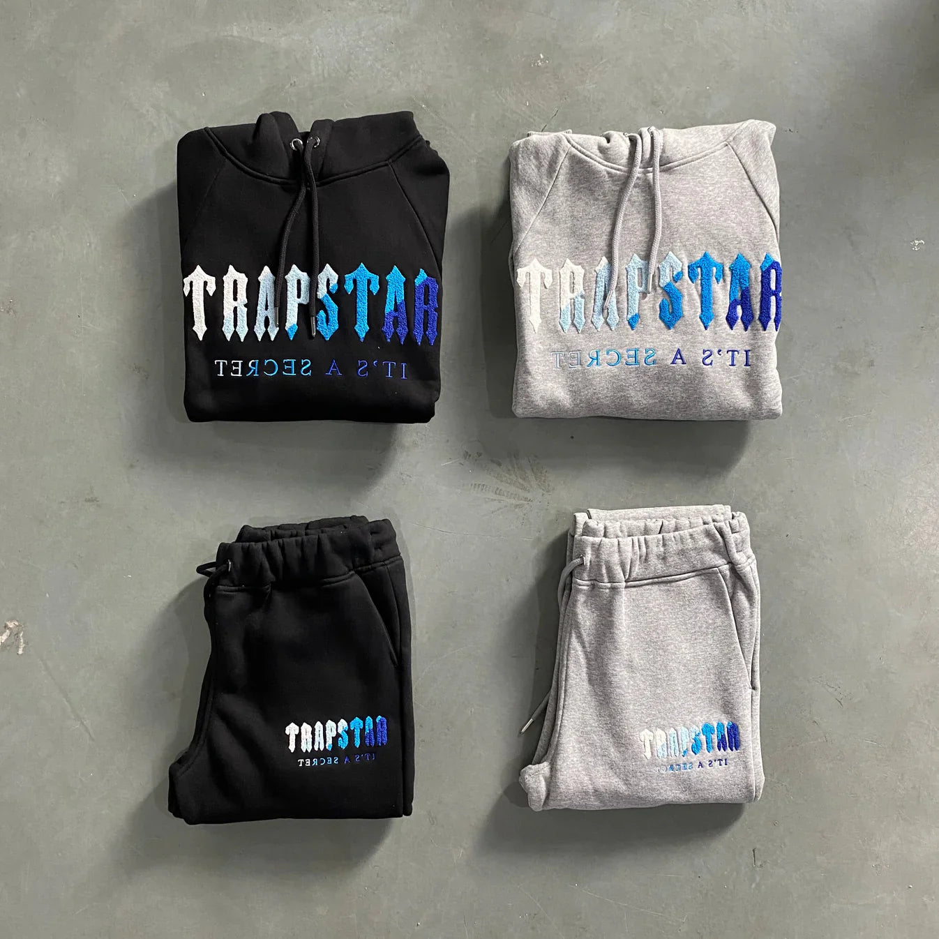 Trapstar Chenille Decoded Tracksuit Ice Flavours - Black/Grey