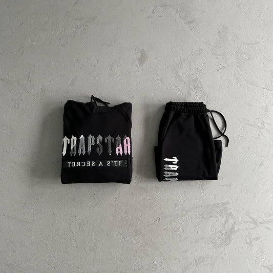 Trapstar Decoded Short Set - Black/Pink