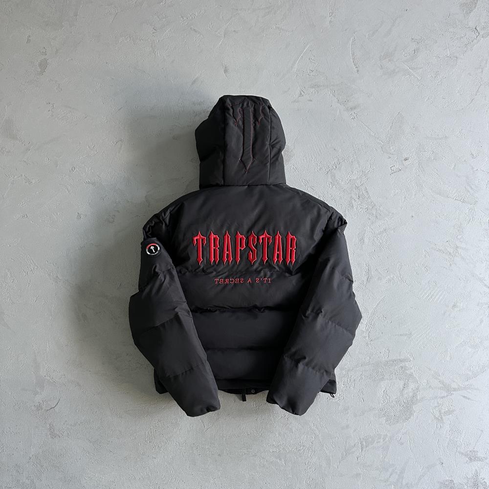 Trapstar Decoded 2.0 Hooded Puffer - Black/Red