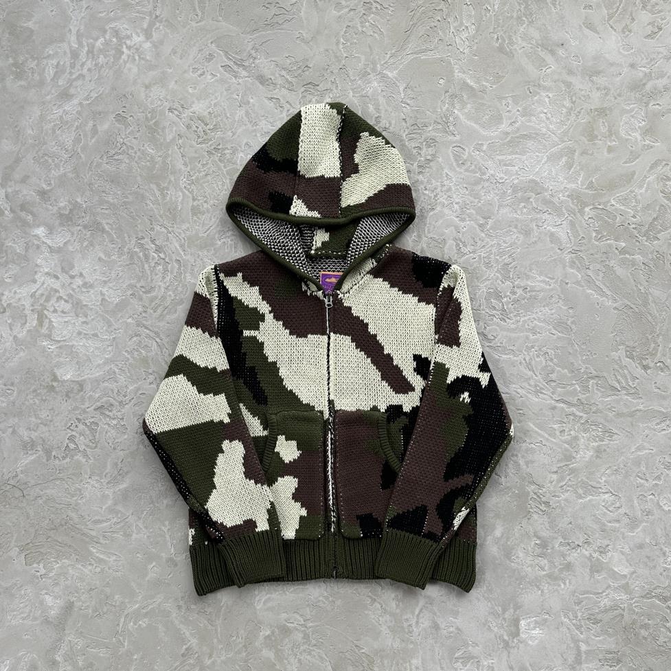 CORTEIZ Alcatraz Heavy Knit Zip Hoodie - Camo