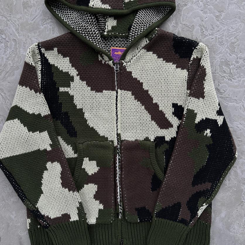 CORTEIZ Alcatraz Heavy Knit Zip Hoodie - Camo