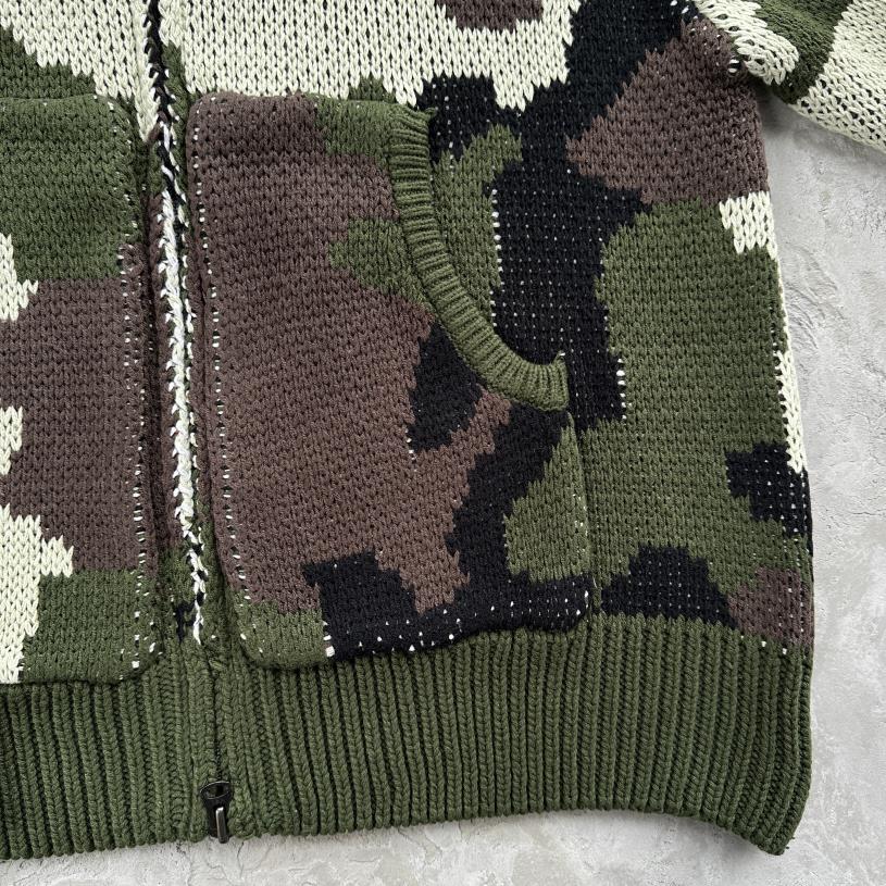 CORTEIZ Alcatraz Heavy Knit Zip Hoodie - Camo