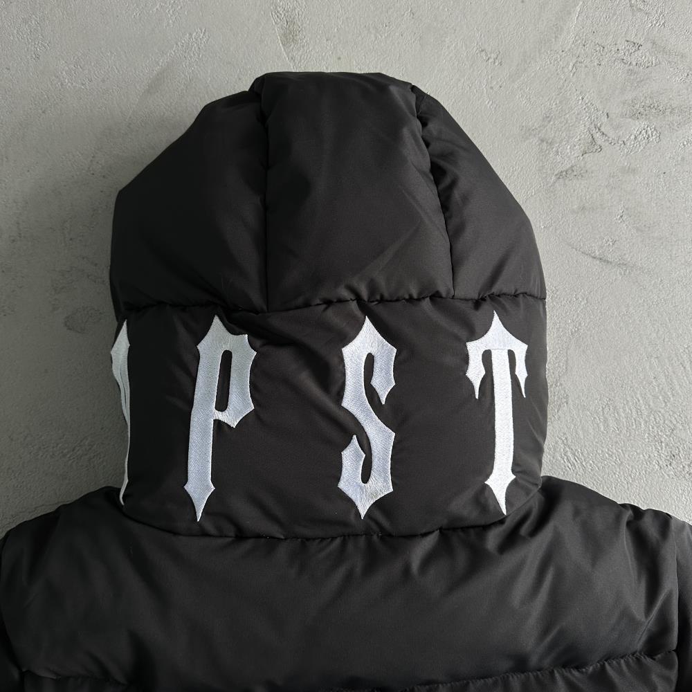 Trapstar Irongate Collar Puffer Jacket - Black/White