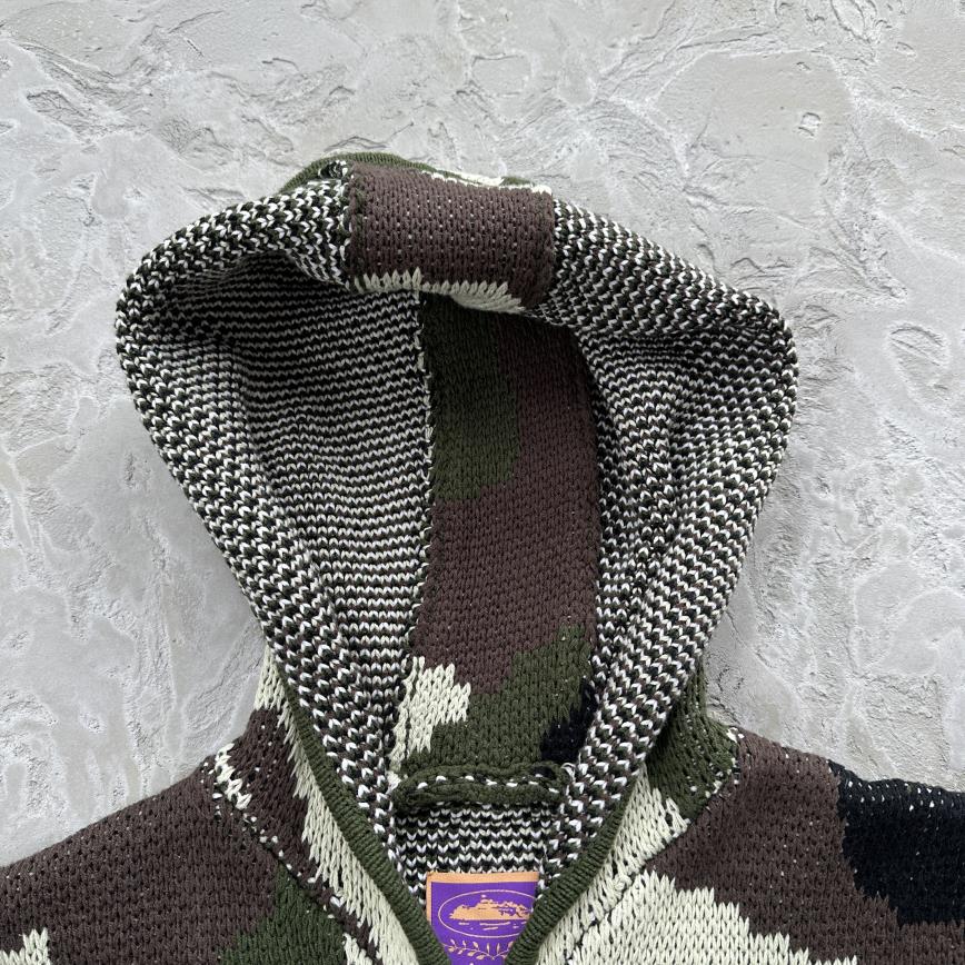 CORTEIZ Alcatraz Heavy Knit Zip Hoodie - Camo