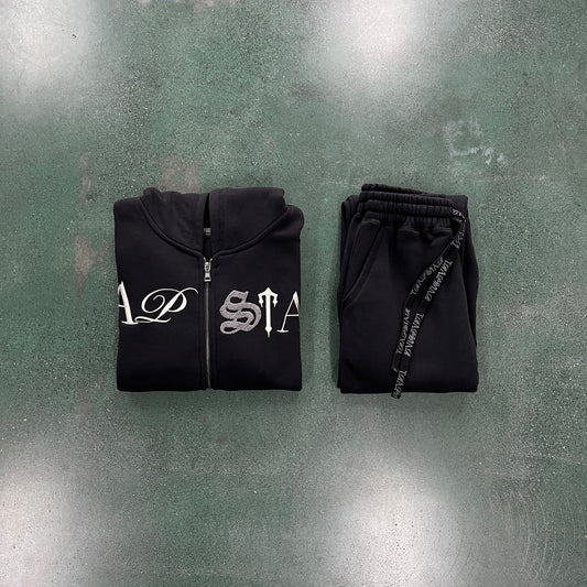 Trapstar Script Zip Through Tracksuit - Black Washed