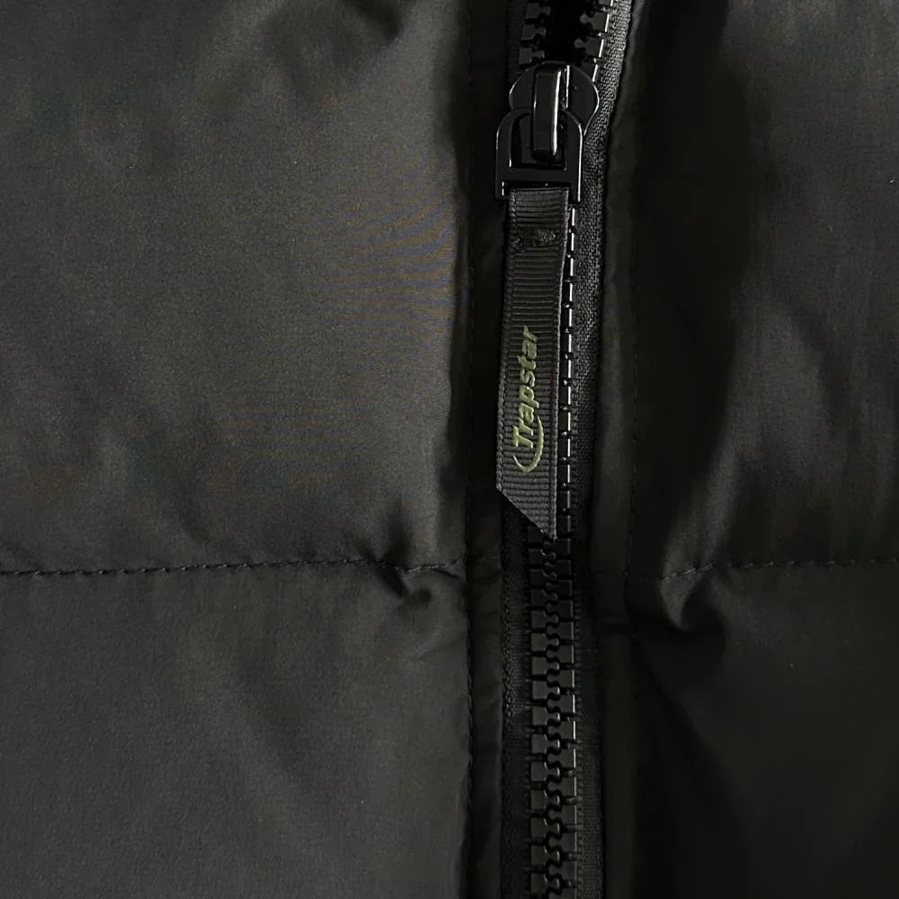 Trapstar Hyperdrive Detachable Hooded Puffer Jacket - Black/Lime