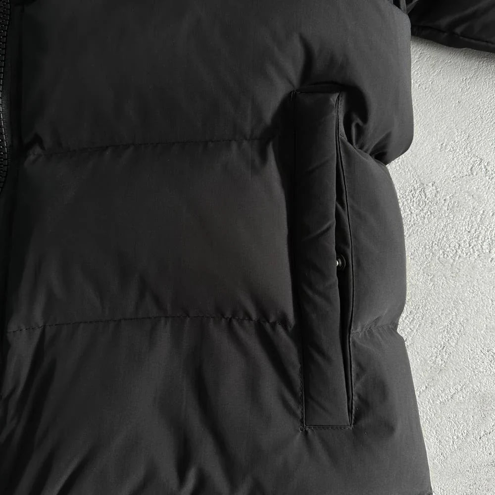Trapstar Hyperdrive Detachable Hooded Puffer Jacket - Black/Lime