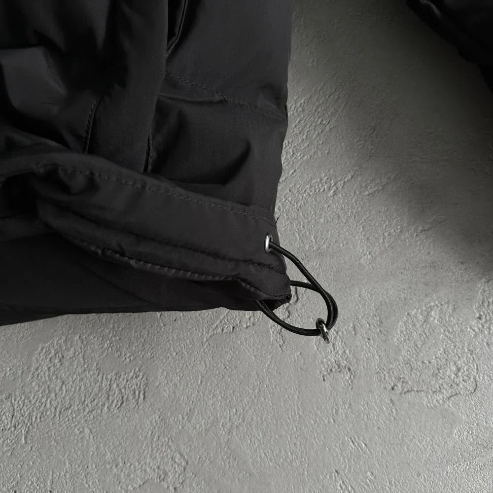 Trapstar Hyperdrive Detachable Hooded Puffer Jacket - Black/Lime