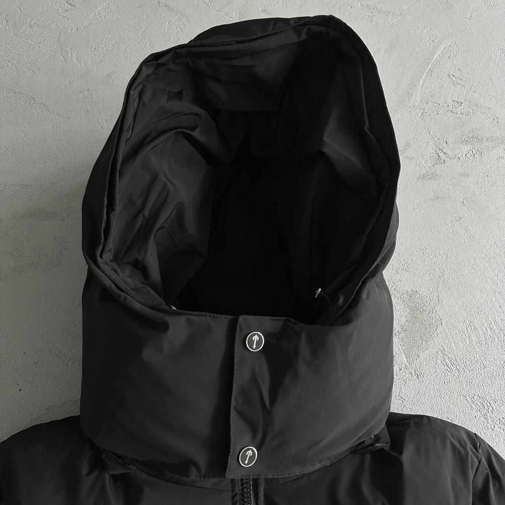 Trapstar Hyperdrive Detachable Hooded Puffer Jacket - Black/Lime