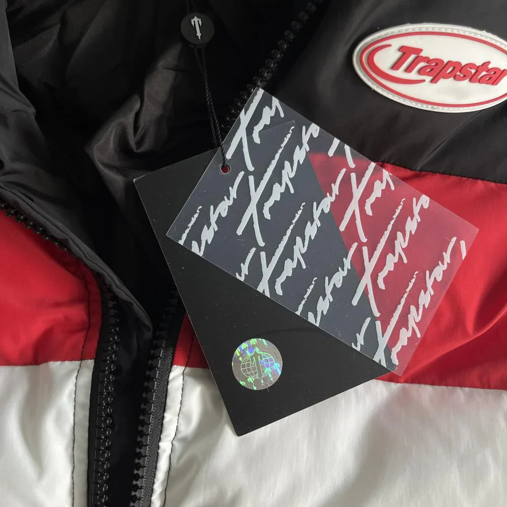 Trapstar Hyperdrive Puffer Jacket - Black/Red/White