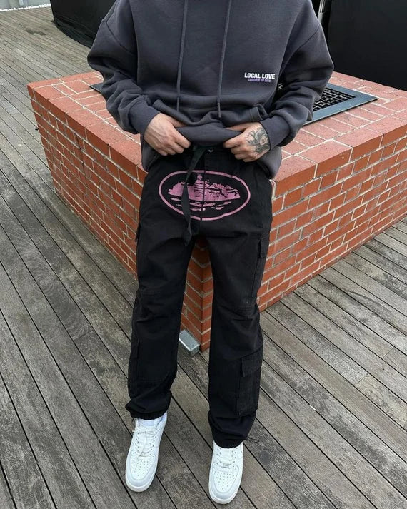 CORTEIZ Island Cargo Pants - Black/Pink
