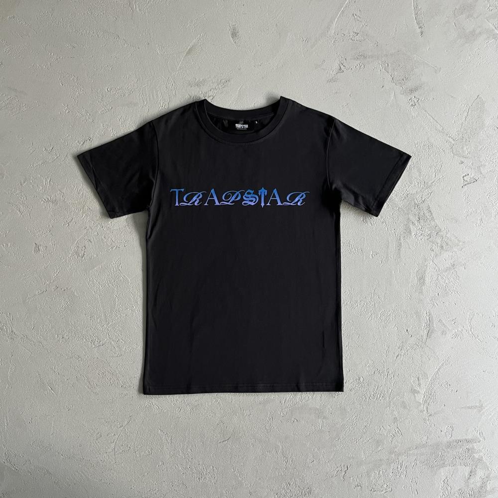 Trapstar Script Fade T-Shirt - Black/Blue