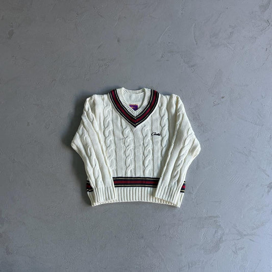CORTEIZ V-Neck Sweater - White