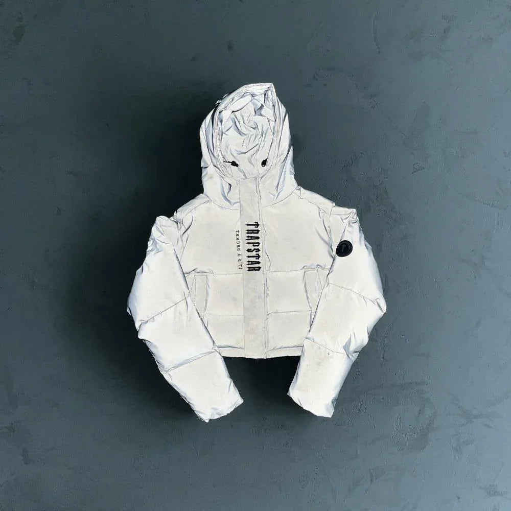 Trapstar Women's Decoded Reflective Puffer - Reflective White